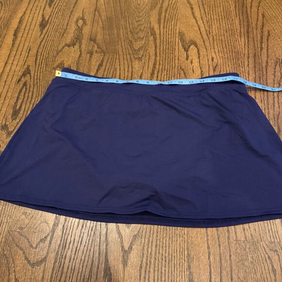 Lands End Womens Solid Navy Blue Swim Skirt Attached Brief Suit Bottom Size 16P - Picture 5 of 6